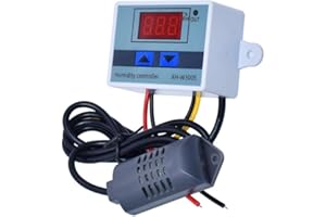 Switian Hygromètre numérique, 220V Capteur d'humidité de contrôleur de commutateur d'hygromètre numérique XH-W3005 0~99% Régulateurs de température HR