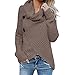 Produktbild BaZhaHei Damen Asymmetrisch Cardigan Gestrickt Einfarbig Strickjacken Lose Strickmantel Tunika Kimono Rollkragen Gefüttert Zopfmuster Outwear Tops Bluse Langarm Unregelmäßig Sweatshirt