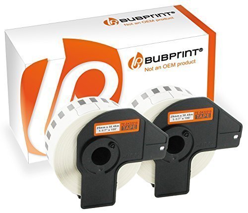 Bubprint 2x Rollos Etiquetas compatible con Brother dk-22210#2210 29mmx30, 48m