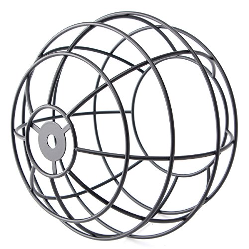 KINGSO Vintage Retro Pendelleuchte Hängeleuchte Lampenschirm Globe Eisen Anhänger DIY Lampe Zubehör 155*185mm Schwarz matt - 3