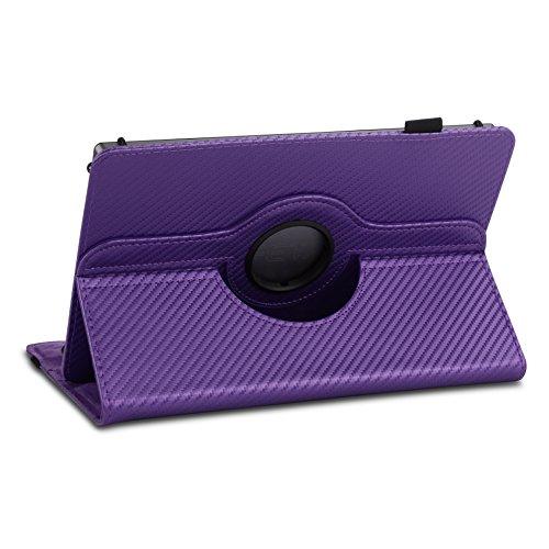 NAUC Tablet Schutzhülle für Ihr Medion Lifetab X10311 X10302 P10400 P10506 P10505 S10366 S10352 P10356 S10346 S10345 aus Kunstleder mit praktischer Standfunktion und 360° Drehfunktion kombiniert Schutz und Design Hülle Cover Case Tasche, Farben:Lila - 4