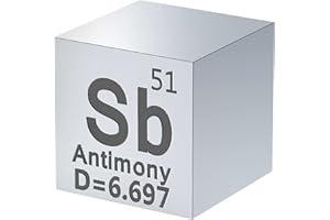 GALLANT METALS Antimony Cube - Metal Element Cubes - Laser Engraved Density Cube set for a Periodic Table of Elements Collection - (Antimony, 10mm)