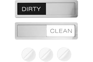 BERRYLION Dishwasher Magnet Clean Dirty Sign, Easy to Read and Slide On, Non-Scratch Strong Magnetic Backing, Double-Sided Adhesives Stickers Included, Works on All Dishwashers,