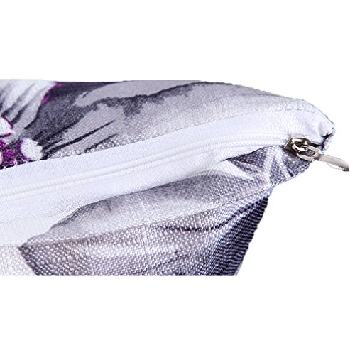 ZXKEE Kissenbezug Lotus Malerei Design Wohndekoration Kissenhülle eckig 45 x 45cm (Braun) - 2