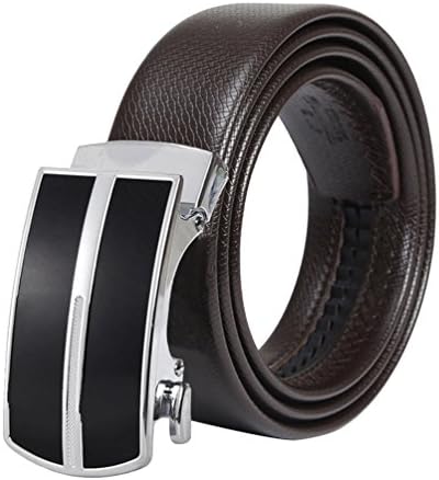 Lihaer Men's Leather Belts Ratchet Belt with Automatic Buckle Business Belt 40