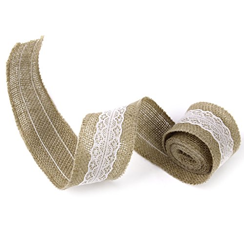 2M Hessische Jute Weisse Spitzen Handwerk Farbband für Handwerk Hochzeit Haus Dekor