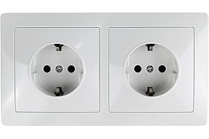 ARBUTUS Base schuko empotrar y interruptor simple serie clasica color blanco 16A/250V (2 tomas)