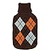UK KNITTED LARGE HOT WATER BOTTLE WITH BEAUTIFUL COVER (Brown)