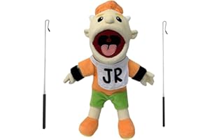 BRITIVA SML Jeffy Hand Puppet With 2 Rod, 40cm XL Ventriloquist Dummy, Professional Movable Mouth & Soft Plush, Educational Funny Kids Toy, Interactive Entertainment for Boys Girls Birthday Gift | (Junior)