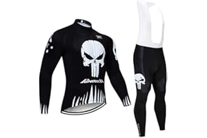 MOXILYN Abbigliamento Ciclismo Set Manica Lunga Completo da Ciclismo per Uomo con Imbottiti Silicone 20D ad Antivento asciugatura per MTB Ciclista Corsa All'aperto