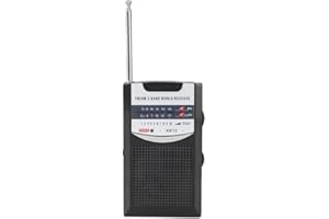 Raypow Tragbares Radio, Transistorradios am FM, tragbare Tasche, funktioniert mit 2 AA-Batterien, kleines Taschenradio, FM-Radio, starker Lautsprecher, Verwendung im Innen- und Außenbereich.