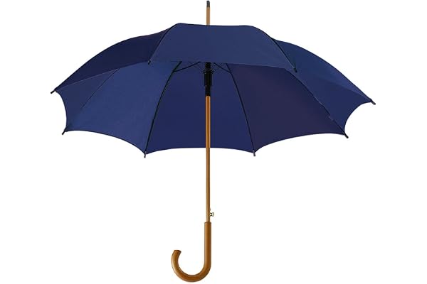 eBuyGB Parapluie pliant automatique classique en bois avec poignée courbée