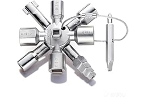 DELAIHUIL Schaltschrankschlüssel Zehn In Einem Universalschlüssel Multifunktionale Kreuzschlüssel Universeller Vierkantschlüssel Feuerwehr Zubehör Für Elektrische Wasser Gas Meter Box Schrank Öffnen Schlüssel