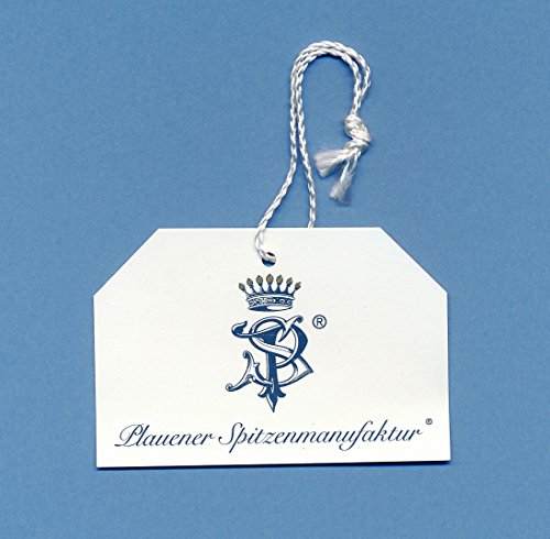 Plauener Spitze Fensterbild Schmetterlinge mit Blumen, ca. 14 x 39 cm, Farbe natur, Made in Germany, Echte Spitze, aufwendig gesticktes Qualitätsprodukt. Kleine Farbabweichungen zur Abbildung können möglich sein. - 2