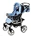 3-in-1 Travel System incl. Baby Pram with Swivel Wheels, Car Seat, Pushchair & Accessories, Navy Blue & Blue
