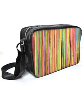 Snoogg Colorful Streifen Leder Unisex Messenger Bag für College Schule täglichen Gebrauch Tasche Material PU