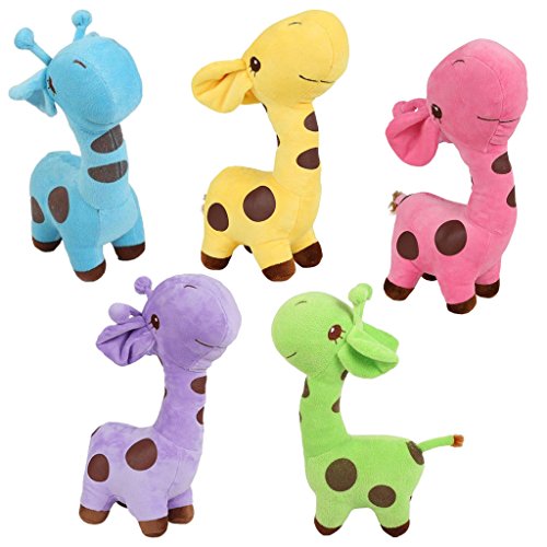 Nette Giraffe Weiche Plüschspielzeug Kinder Tier Geschenk Gestopft – Lila - 5