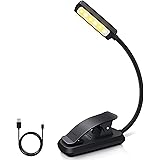 Suright Book Light, USB Rechargeable Reading Light with 3 Eye Protection Brightness Modes (Warm & Cool White), 360° Flexible 