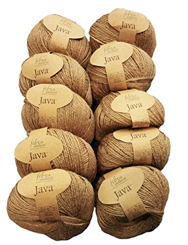 10 x 50 Gramm Hanf Strickgarn braun 228-02, 500 Gramm 100% Hanf (Hemp) zum Stricken und Häkeln