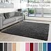 Produktbild Shaggy-Teppich | Flauschiger Hochflor für Wohnzimmer, Schlafzimmer, Kinderzimmer oder Flur Läufer | einfarbig, schadstoffgeprüft, allergikergeeignet | Dunkelgrau - 80 x 150 cm