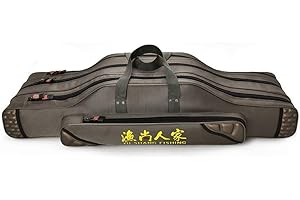 ‎TENTHOME TentHome Angeltaschen Rutentaschen 2-5 Kammern Rutenfutteral Angelkoffer Angelrutentasche 2-5 Fächer Angelrute-Rolle Tasche für Angeln, Seefischerei, Eisfischen, Camping 90cm, 4 Kammern