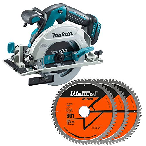 Makita DHS680Z 18V Brushless Circular Saw with 1.5mm 3 Extra 60 Teeth Wood Blades