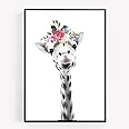 gfc Giraffe Print Picture Poster A4 UNFRAMED 1 wall art Home decor Decorating safari Nursery flower garland
