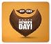 Produktbild Mustache Mouse Pad, Dad Happy Fathers Day Message on Bushy Facial Hair and Beard Figure, Standard Size Rectangle Non-Slip Rubber Mousepad, Chocolate and Orange 9.8 X 11.8 inch