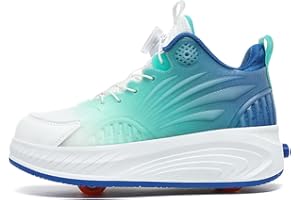 Kmrlofiy Chaussures de Skateboard Fille Chaussures à roulettes Fille Et Garçon Patins À roulettes de Skate Sneakers Roller 2 en 1 Chaussures de Sport Outdoor Baskets avec Roues