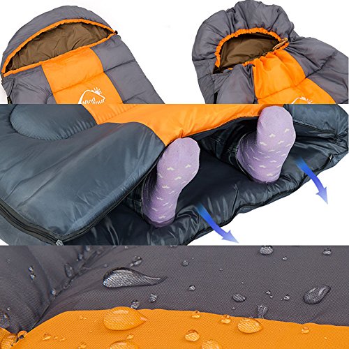 Docooler Schlafsack Herbst Winter Umschlag Mit Kapuze Außen Reisen Camping Wasserdicht Thick - 5