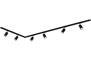 BRILONER - Set completo di binari, 6x spot GU10 orientabili, a L, sistema di binari a soffitto, binario per faretti, lampada a soffitto, plafoniera, faretto, 2,25m, nero