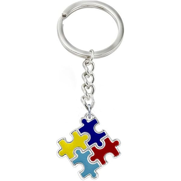 Puzzle-Schlüsselband Für Autismus-Bewusstsein – 20 Mm Breit, Mit Abzeichen Für Erwachsene