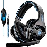 SADES SA810 Xbox One PS4 PC Gaming Headsets Kopfhörer, 3.5 mm Jack Gaming Headset Stereo Sound Over-Ear Kopfhörer mit Mikrofon Lautstärkeregelung