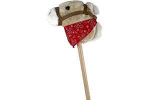 Tachan- Animales Cabeza de Caballo con Palo Blanco-80 cm de Altura, Color Blanco, 80 cm (CPA Toy Group 7278084)