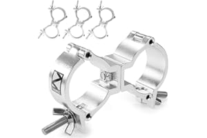 4x BeamZ BC50-100D Swivel Coupler Truss Clamps - Aluminium Double Truss Clip, 100kg Load Capacity, Compatible with 48-51mm Diameter Tubes, Lightweight & Durable