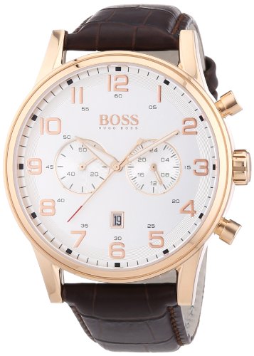 Hugo Boss Herren-Armbanduhr Analog Quarz Leder 1512921