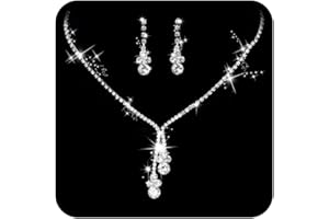 Unicra Set di orecchini da sposa in cristallo con strass per matrimonio, accessori da sposa per donne e ragazze