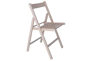 MUEBLEAR Aranaz | Silla Plegable | Diseño Moderno | Sillas Plegables y Ligeras para Exterior, Jardín o Terraza | Sillón con Reposabrazos y Respaldo | Asiento de Playa | Madera de Haya | Blanca | 43 x 47 x 79cm