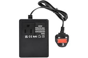 WDKXCN 200W Step Down Power Voltage Converter Transformer, Step Down Transformer 220V/240V to 110V/120V, US to UK Voltage Converter, Intelligent Efficient Adapter Travel Power Adapter for Home, Hotel