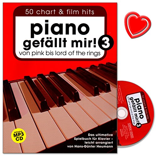 Piano gefällt mir - Band 3 - Das ultimative Spielbuch für Klavier arrangiert von Hans-Günter Heumann - mit CD und bunter herzförmiger Notenklammer