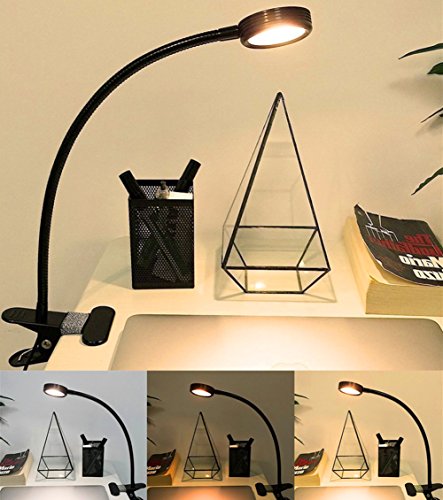 Preisvergleich Produktbild PromotionLED Klemmleuchte, Florally tragbare Schreibtischlampe, 2 Helligkeitsstufen, dimmbar Tischlampe, Flexibel Leselampe mit Hals und Stahl Clip, 1,5m USB Kabel, Warmweiß / Kaltweiß Farbe verschiedene Desktop-Licht, 8W