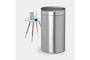 Brabantia Touch Bin avec seau intérieur plastique, Acier Mat, 40 L