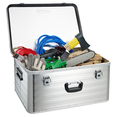 Enders Alubox 80 Liter + Schloss Set, hochwertig verarbeitet, mit Moosgummidichtung, Alukiste flexibel verwendbar als Transportbox und Lagerbox – Alukoffer Lagerkisten Metallkiste Metallbox Aluboxen Alukisten - 8