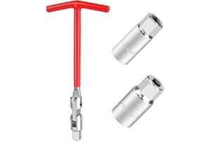 Korsaot Zündkerzenschlüssel, Zündkerzenschlüssel 16 mm / 21 mm, 2 Größen Universal Zündkerzenschlüssel Set für Auto, Universalwerkzeug für Kfz-Zündkerzen (Rot)