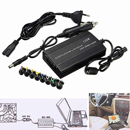 examen M.Way Universel Chargeur Alimentation 120W AC Adapter 12v Adaptateur Secteur PC Portable Chargeur Voiture 15V, 16V, 18V, 19V, 20V, 22V, 24V