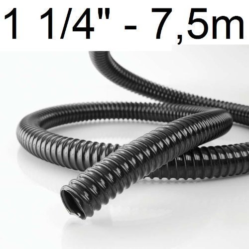 7,5m Teichschlauch Spiralschlauch 32mm (1 1/4") Schwarz