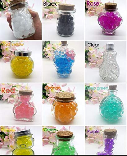 J&J - Paquete de 55 - 60 g, 12 Colores Diferentes Perlas de Agua Gel Perlas de Agua Cristal Gel Terreno Gelatina Perlas jarrón para decoración Boda Navidad jardín Cocina salón