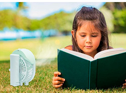 EJBOTH Mini USB New Sprühen Wasser Ventilator, Tragbarer Ventilatoren Tischventilatoren Fan Akku Faltbarer Mit Hängen und Metall Clip für Laptop Computer Desktop Zimmer Büro Outdoor Reisen Etc [Grün] - 4