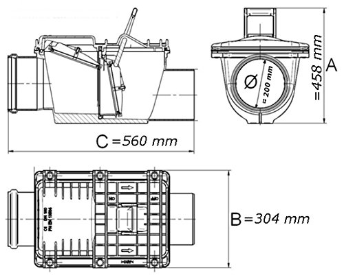 Rückstauverschluss Ø DN200 mit doppelter Rückstauklappe - 2