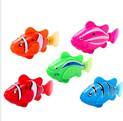 MSAI 5 pcs Luminous Electric Robotic Fish Activated Battery Powered Swimming Boy Bath Pet Toys Aquarium Decor Dropshipping Wholesale